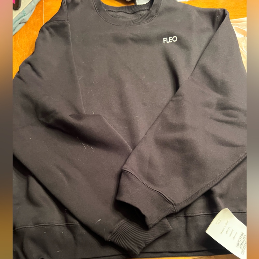 Fleo Oversized Black Crewneck Sweatshirt - xl